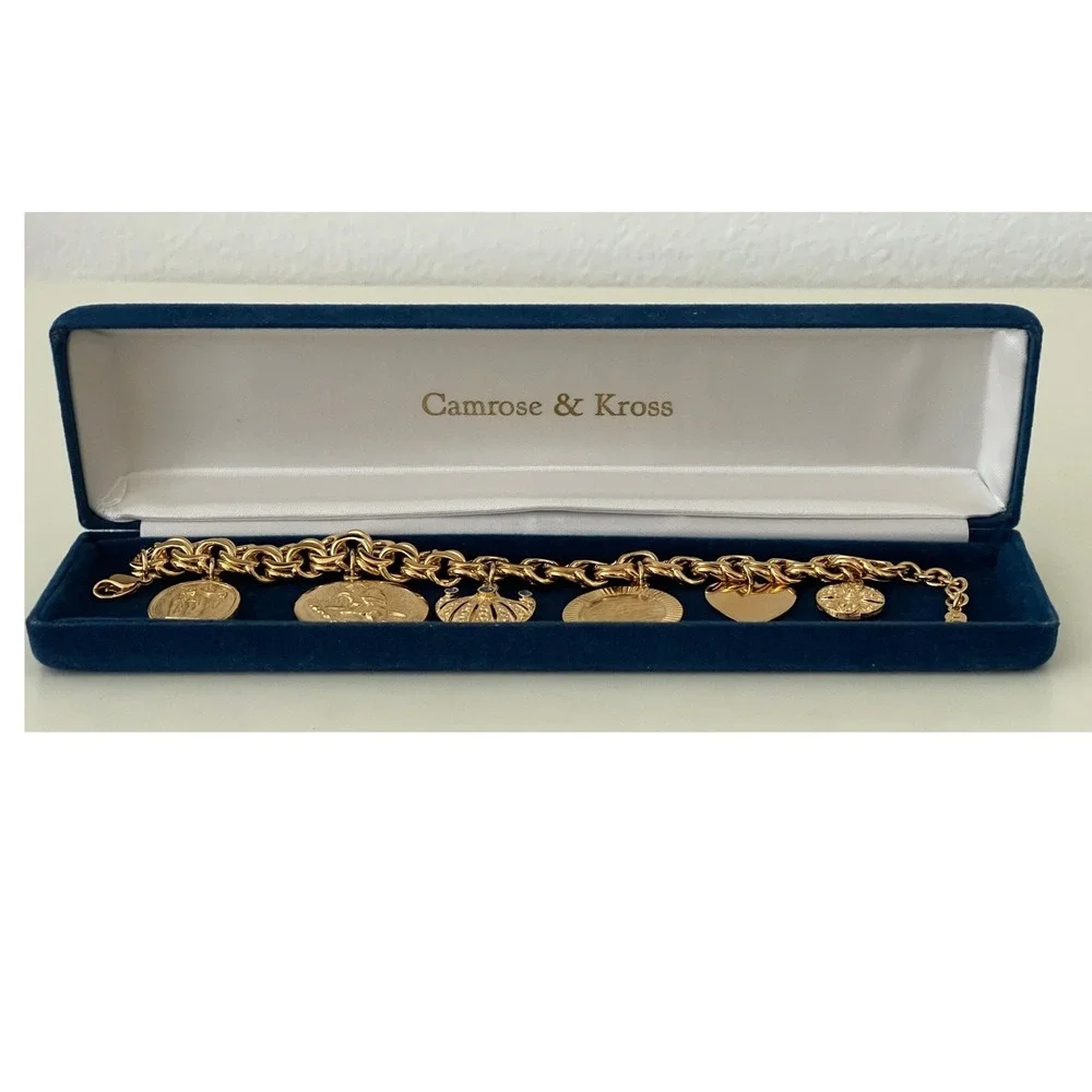 Camrose & Kross JBK Gold Tone Charm Women Bracelet Jacqueline Kennedy Collection